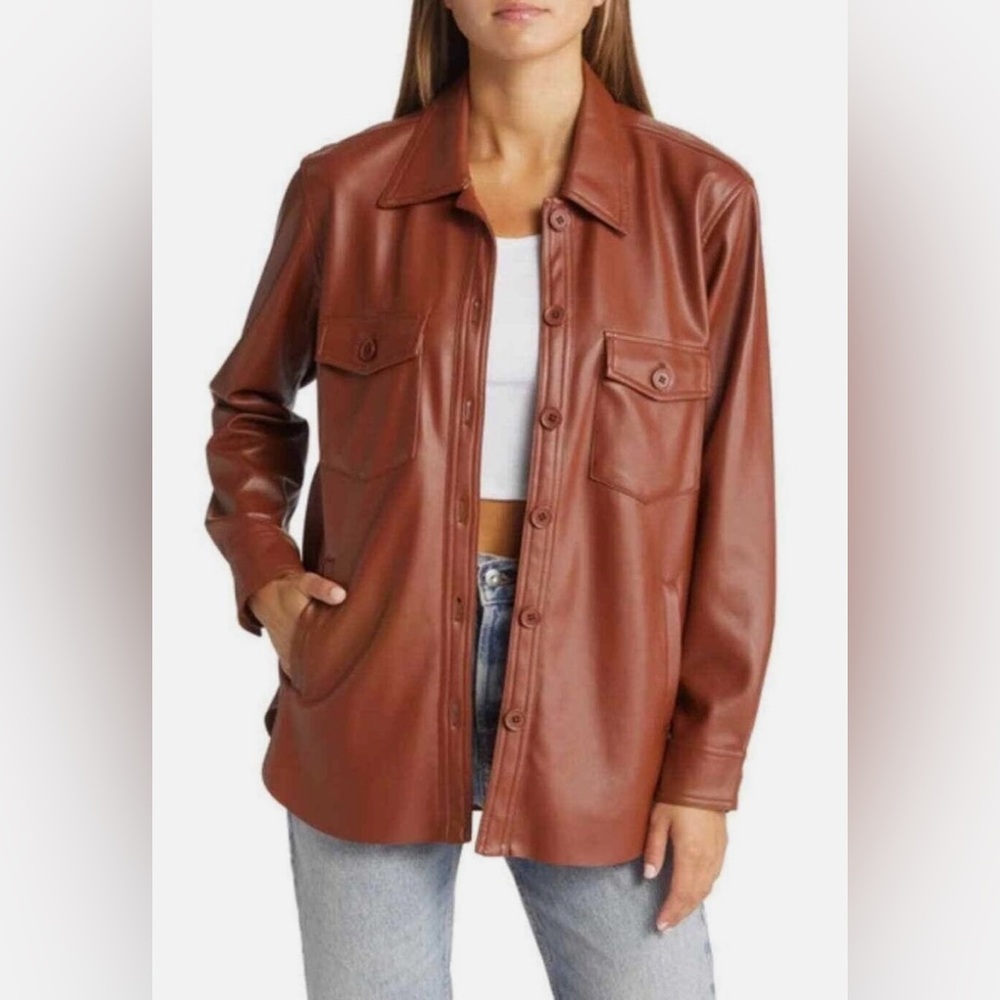 BlankNYC Women's Brown Faux Leather Jacket